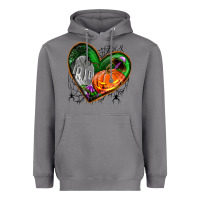 Storm halloween heart with pumpkin Heavyweight Hoodie - BundleAndBundleShop