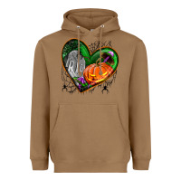 Toasted Coconut halloween heart with pumpkin Heavyweight Hoodie - BundleAndBundleShop