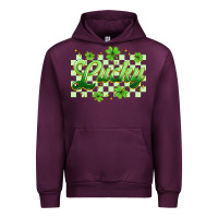 Mauve Wine checkered lucky Urban Hoodie - Artiststas