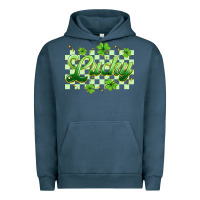 Pigment Midnight Navy checkered lucky Urban Hoodie - Artiststas