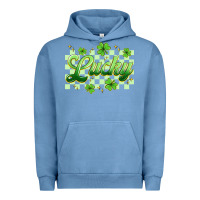 Pigment Pebble Blue checkered lucky Urban Hoodie - Artiststas