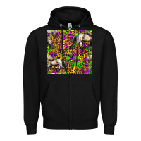Black mardi gras leopard horse seamless pattern Zipper Hoodie - FaDigitalArtStudio