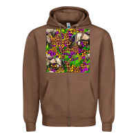 Chestnut mardi gras leopard horse seamless pattern Zipper Hoodie - FaDigitalArtStudio