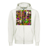 Oatmeal Heather mardi gras leopard horse seamless pattern Zipper Hoodie - FaDigitalArtStudio