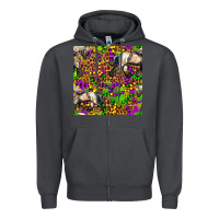 Smoke mardi gras leopard horse seamless pattern Zipper Hoodie - FaDigitalArtStudio