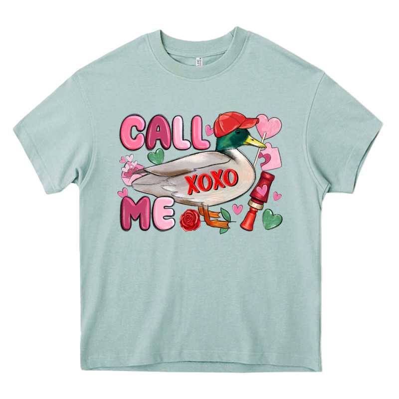 Call Me Valentine Mallard Duck Heavy Core Tee by MaliasSmallBusiness | Teevron