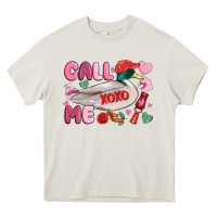 Cream call me valentine mallard duck Heavy Core Tee - MaliasSmallBusiness