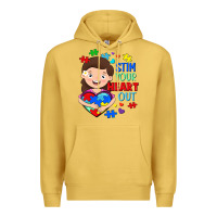 Antique Gold Stim your heart out Premium Hoodie - FaDigitalArtStudio