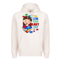 Pale Pink Stim your heart out Premium Hoodie - FaDigitalArtStudio