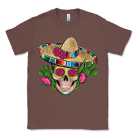 Chestnut mexican skull sombrero roses cactus serape Classic Tee - Artiststas