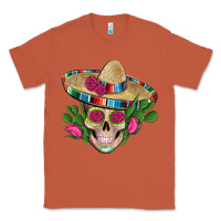 Copper mexican skull sombrero roses cactus serape Classic Tee - Artiststas