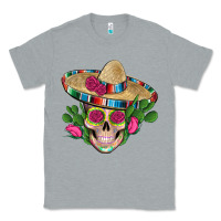 Heather Grey mexican skull sombrero roses cactus serape Classic Tee - Artiststas