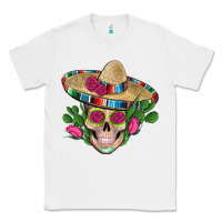 White mexican skull sombrero roses cactus serape Classic Tee - Artiststas