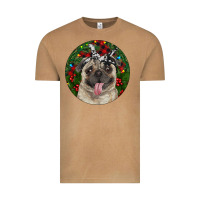 Vintage Camel Christmas Pug With Buffalo Plaid Vintage Tee - RanaPortraitStore