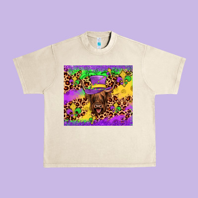 Highland Cow Mardi Gras Tumbler Urban Heavy Tee Designed By Jahusdesignshop