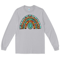 Moon Dust Western Rainbow with Leopard and Gemstone Long Sleeve Tee - texasbilliewilder
