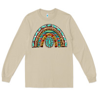 Mushroom Western Rainbow with Leopard and Gemstone Long Sleeve Tee - texasbilliewilder