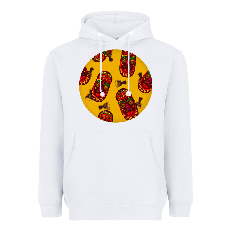 African Masks Round Earrings 5 Heavyweight Hoodie by BundleAndBundleShop | Teevron
