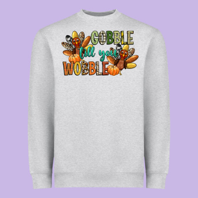 Gobble Till You Wobble Heavyweight Sweatshirt Designed By Cowgirlartshop