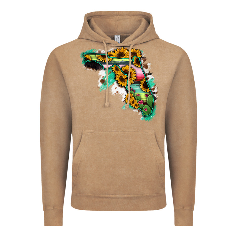 Florida Map With Sunflower And Serape Cactus Vintage Hoodie by Bettercallsaul | Teevron