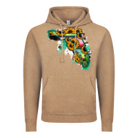 Vintage Coffee Florida Map with Sunflower and Serape Cactus Vintage Hoodie - Bettercallsaul