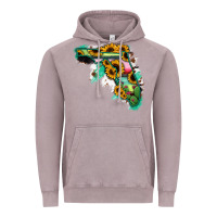 Vintage Zinc Florida Map with Sunflower and Serape Cactus Vintage Hoodie - Bettercallsaul