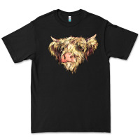 Black scottish cow Premium Tee - NancyCooperArtShop