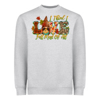 Heather Grey i think i love fall most of all Heavyweight Sweatshirt - CowGirlArtShop