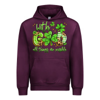 Mauve Wine with god all things are possible Urban Hoodie - Artiststas