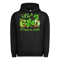 Pigment Black with god all things are possible Urban Hoodie - Artiststas