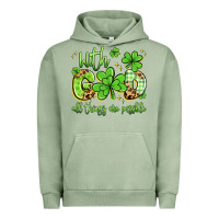 Pigment Oil Green with god all things are possible Urban Hoodie - Artiststas