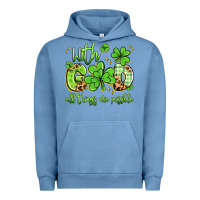 Pigment Pebble Blue with god all things are possible Urban Hoodie - Artiststas