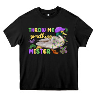 Black throw me something mister mardi gras duck Heavy Core Tee - MaliasSmallBusiness