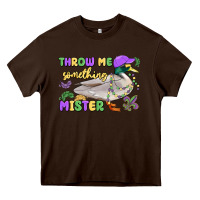 Chocolate Brown throw me something mister mardi gras duck Heavy Core Tee - MaliasSmallBusiness