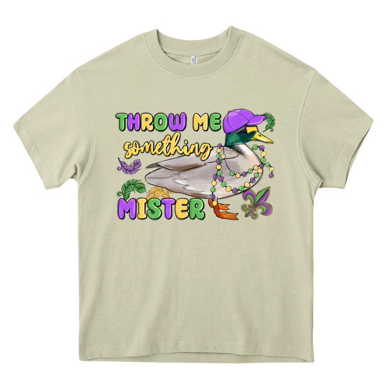 Throw Me Something Mister Mardi Gras Duck Heavy Core Tee by MaliasSmallBusiness | Teevron