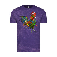 Cloud Purple Christmas Lights Rooster Vintage Tee - RanaPortraitStore