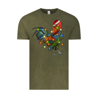 Vintage Olive Christmas Lights Rooster Vintage Tee - RanaPortraitStore
