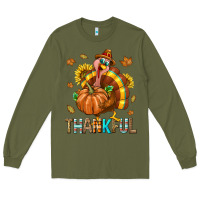 Army Green Thankful Turkey Long Sleeve Tee - texasbilliewilder