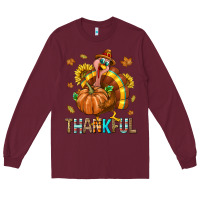 Burgundy Thankful Turkey Long Sleeve Tee - texasbilliewilder