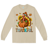 Mushroom Thankful Turkey Long Sleeve Tee - texasbilliewilder