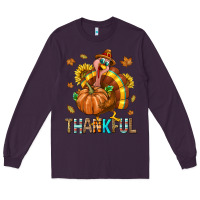 Plum Thankful Turkey Long Sleeve Tee - texasbilliewilder