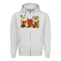 Dove Grey Teacher Coffee Cups Zipper Hoodie - FaDigitalArtStudio