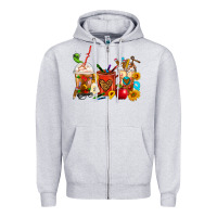 Heather Grey Teacher Coffee Cups Zipper Hoodie - FaDigitalArtStudio