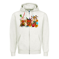 Oatmeal Heather Teacher Coffee Cups Zipper Hoodie - FaDigitalArtStudio