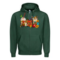 Sports Green Teacher Coffee Cups Zipper Hoodie - FaDigitalArtStudio