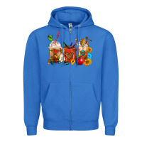 True Royal Teacher Coffee Cups Zipper Hoodie - FaDigitalArtStudio