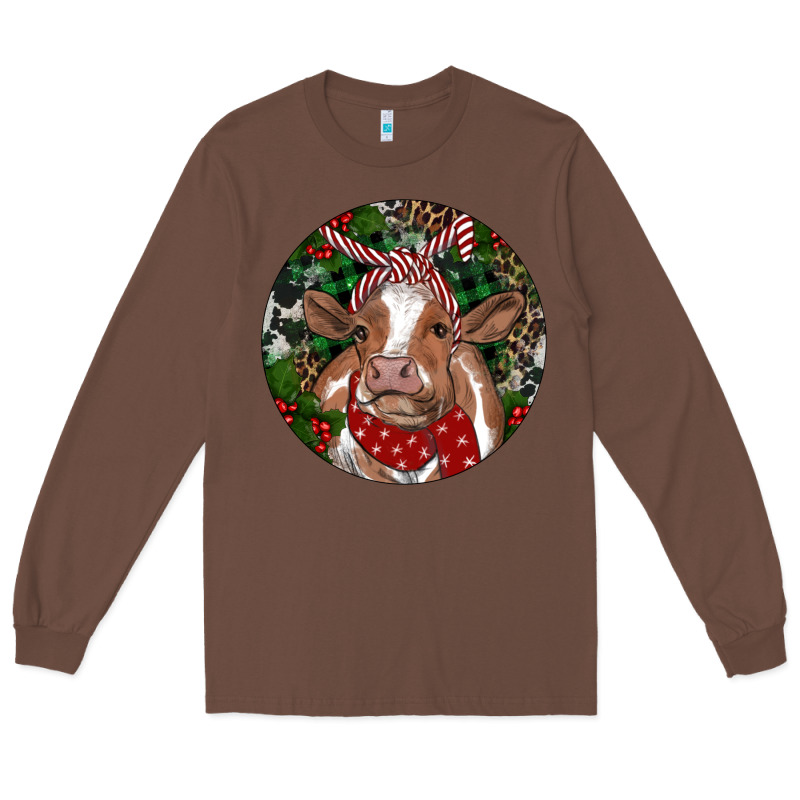 Brown Cow Christmas Long Sleeve Tee by RanaPortraitStore | Teevron