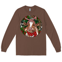 Chestnut Brown Cow Christmas Long Sleeve Tee - RanaPortraitStore