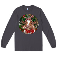 Smoke Brown Cow Christmas Long Sleeve Tee - RanaPortraitStore
