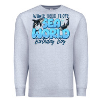 Heather Grey Whale Hello There Sea World Birthday Boy Premium Sweatshirt - CowhideDigitalArt